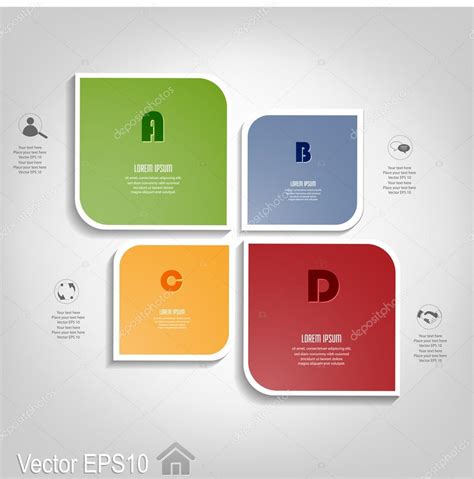 modern numbered boxes template stock vector  gordanas
