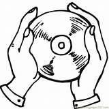 Cd Coloring Pages Disco Panic Hands Getcolorings Getdrawings Drawing sketch template