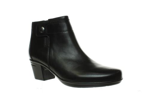 clarks womens emslie jada black leather ankle boots size 8 5 1388027