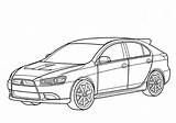 Mitsubishi Coloring Pages Eclipse Print Getdrawings Getcolorings Cars sketch template
