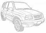 Vitara Suzuki Grand 1998 Drawing 2001 2004 2002 Aerpro Styles sketch template