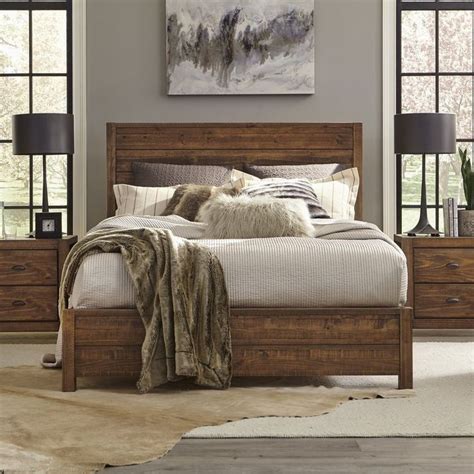 grain wood furniture montauk king solid wood panel bed