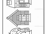 Houses Coloring Pages Pigs Little Three Printable Getdrawings Getcolorings Color sketch template