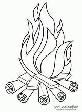 Campfire Coloring Pages Fire Camp Print Color Printables Might sketch template