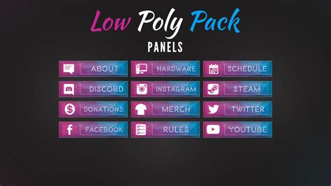 twitch panels twitch profile panel  poly edition cute etsy australia  poly twitch