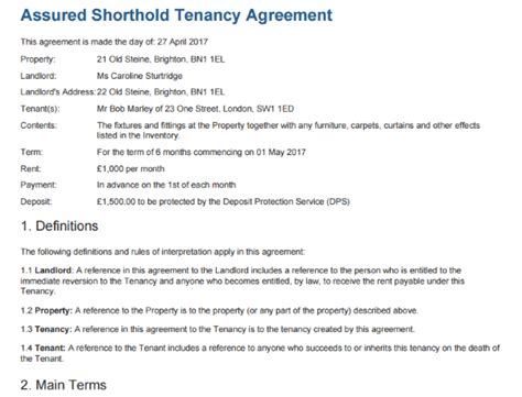 tenancy agreement template  edit sign   print