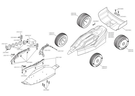 exploded view losi mini   rtr chassis astra
