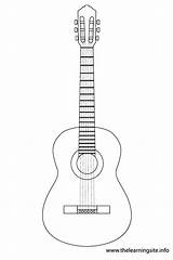 Acoustic Outline Gitarre Guitarra Malvorlage Flashcards Applique Ausmalbilder Guitarras Flashcard sketch template