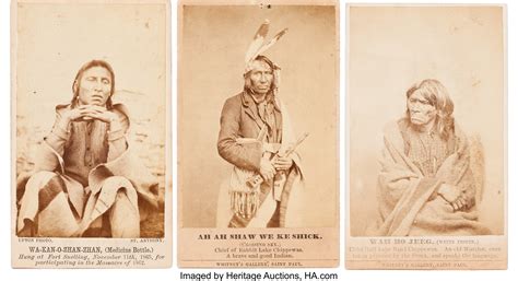 minnesota sioux uprising   lot   carte de visite lot