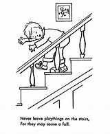 Safety Coloring Pages Stair Stairs Kids Child Drawing Learning Printable Steps Toys Years Safe Drawings Gif Leave Popular sketch template