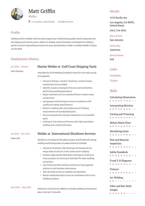 welder resume examples guide