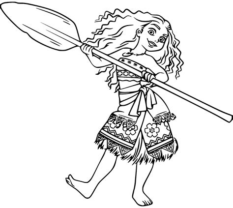 moana coloring pages printable sheets simple  easy  kids