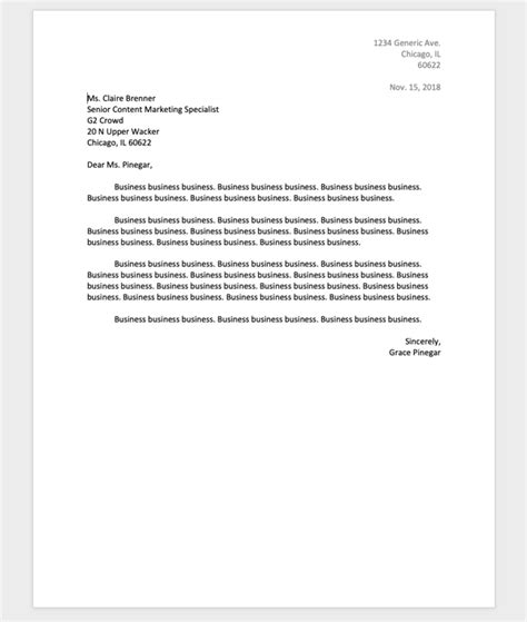 basic business letter template    letter template collection