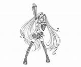 Miku Pages Hatsune Vocaloid Coloringhome sketch template