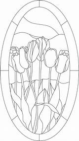 Stained Glass Patterns Coloring Pages Tulip Flowers Adults Quilt Designs Dutch Flower Tulips Adult Volwassenen Kleuren Voor Projects Fields выбрать sketch template