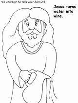 Coloring Jesus Into Water Pages Wedding Bible Wine Turn Turns Clipart Convert Print Color App Getcolorings Cana Change Make Popular sketch template