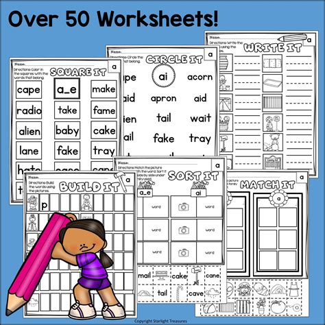 long  worksheets  activities  early readers phonics starlight treasures resources