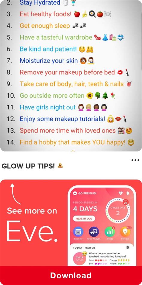 glow up tips 💋 see the rest of this post by downloading