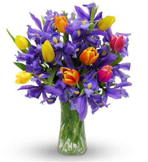 happy easter iris  tulips bouquet avas flowers
