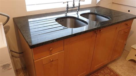 kitchen  sink cupboard unit  double sink  solid granite