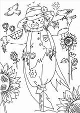Coloring Pages Colouring Fall Autumn Kids Scarecrow Thanksgiving Adult Printable Sheets Color Activities Halloween Pumpkin Packets Vogelscheuche Books Harvest Crow sketch template