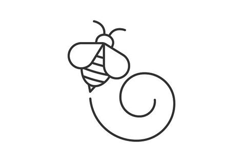 flying honey bee linear icon bee drawing honey bee tattoo honey bee