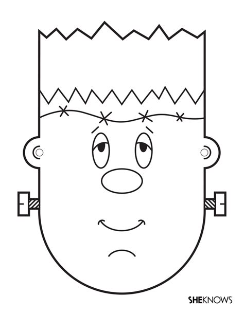 frankenstein mask printable coloring page coloring home