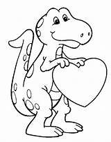 Coloring Valentine Pages Valentines Printable Kids Dinosaur Sheets Boys Cards Cute Choose Board Funny sketch template