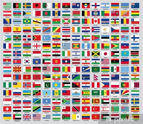 fotobehang de update van de nationale vlaggen van de wereld van  pixersbe