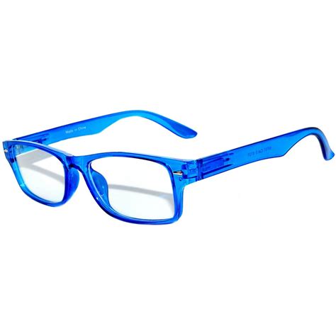 Narrow Retro Fashion Style Rectangular Blue Frame Clear Lens Eyeglasses