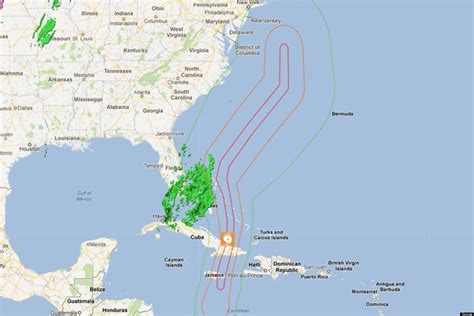 hurricane sandy path map tracks direction  deadly storm   heads  east coast huffpost