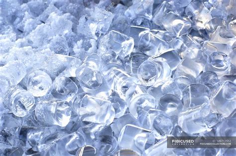 deep frozen ice cubes filtered exhilarant stock photo