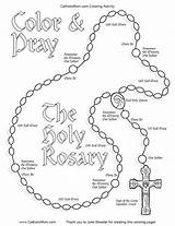 Rosary Coloring Catholic Kids Pages Printable Children Beads Prayer First Color Drawing Lady Pray Worksheets Communion Activities Line Holy Mysteries sketch template