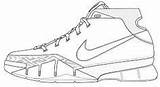 Shoe Nike Drawing Shoes Jordan Outline Template Kobe Air Sneakers Coloring Pages Blank Drawings Michael Sketches Converse Jordania Basketball Printable sketch template