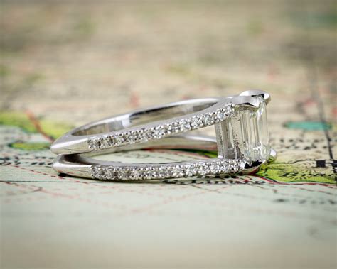 emerald cut split shank engagement ring arden jewelers