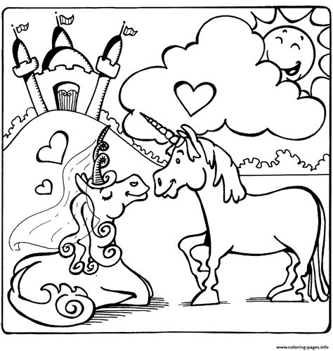 unicorns  love coloring page printable