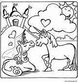 Coloriage Licornes Unicorns Einhorn Regenbogen Licorne Imprimer Tolle sketch template