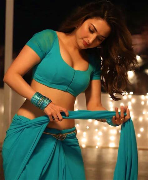 Tamanna Latest Hot Blue Saree Images Goes Viral Extreme Expressions