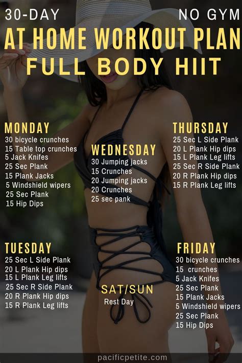 30 Day Full Body Workout At Home No Equipment Required