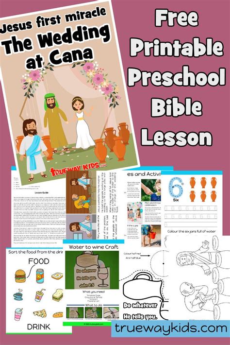 pin   wedding  cana preschool bible lesson