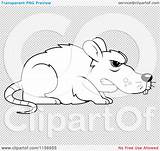 Rat Mean Cartoon Coloring Clipart Outlined Vector Thoman Cory Clipartof sketch template