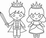 Prince Princess Coloring Drawing Clipart Pages Printable Clip Line Crown Simple Sweetclipart Little Drawings Dessin Princesse Coloriage Color Colorier Draw sketch template