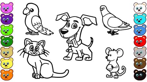 ideas  coloring book  kids animals home family style