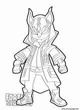 Fortnite Skin Coloring Drift Pages Season Printable Info Mask Months Ago sketch template