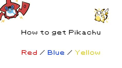 How To Get Pikachu In Pokemon Red Blue Yellow [ 025] Youtube