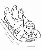 Coloring Pages Kids Fun Older Library Clipart Sledding Winter Printable sketch template