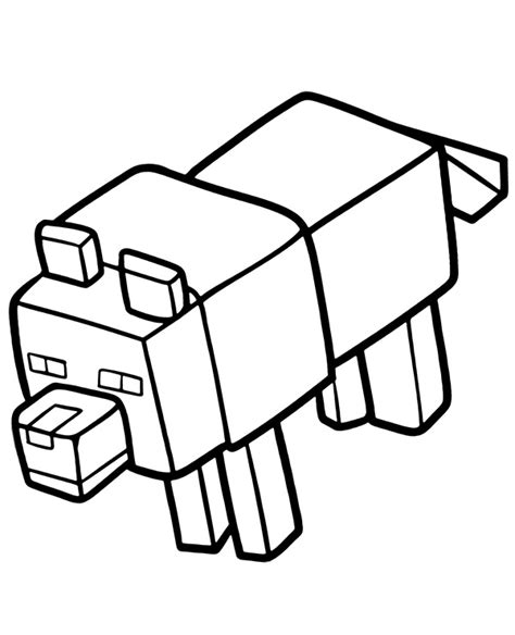 minecraft animals coloring page wolf topcoloringpagesnet