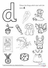 Letter Colouring Start Pages Initial Words Starts Activity Alphabet Learning Spy Activityvillage sketch template