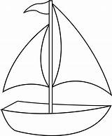 Colorable Sailboat Pinclipart sketch template
