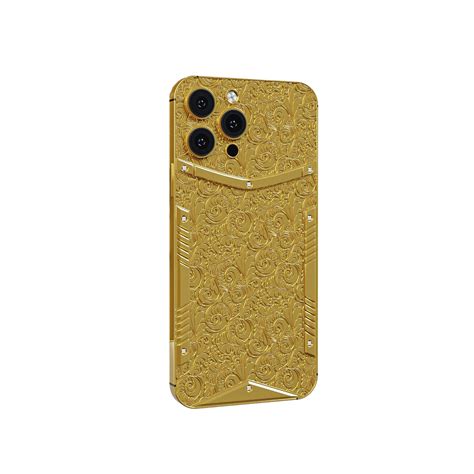 24k Gold Iphone 14 Pro Max Luxury Engraved Gold Plated Iphone 14 Pro